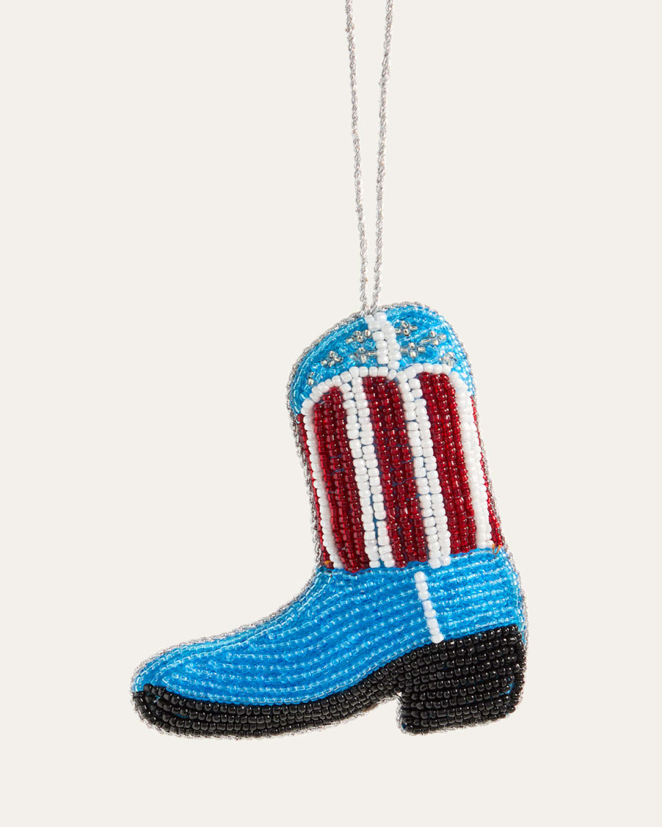 Beaded Boot Christmas Ornament